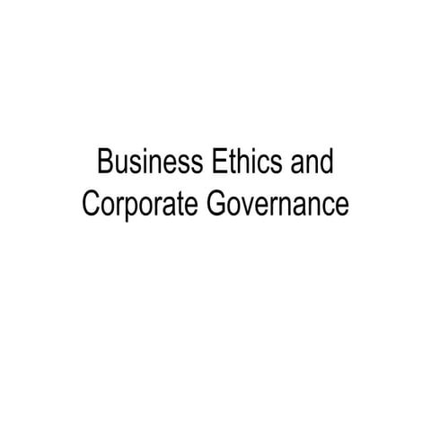 Business ethics and corporate governance (2)
