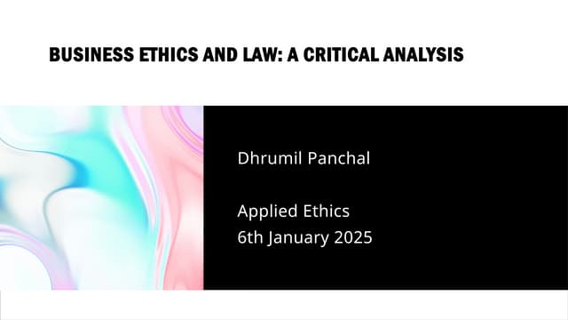 Business Ethics and Law: The Volkswagen Scandal Case Study