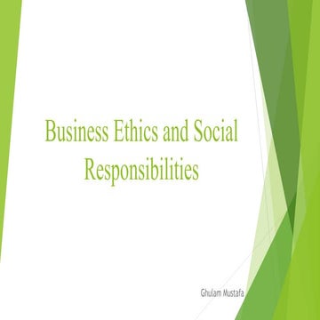 Business ethics and social responsibilities