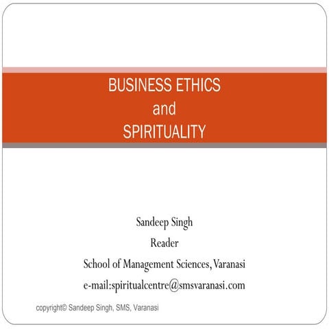 Business ethics and spirituality