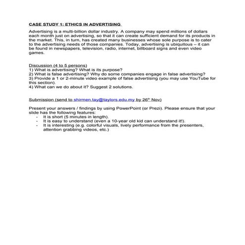Business ethics case study | PPTX