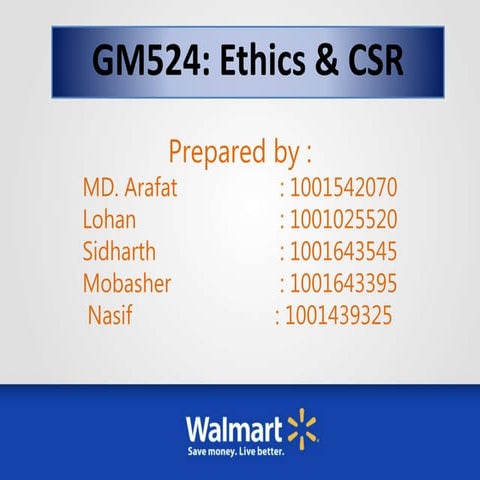 Business ethics case study on walmart