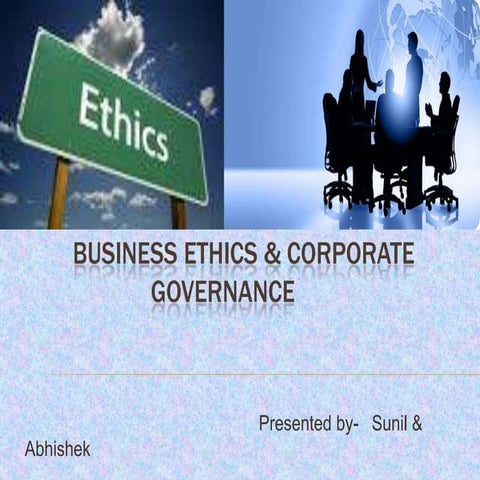 Business ethics & corporate governance