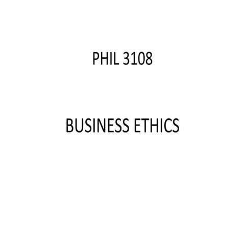 Business ethics  outcome 1