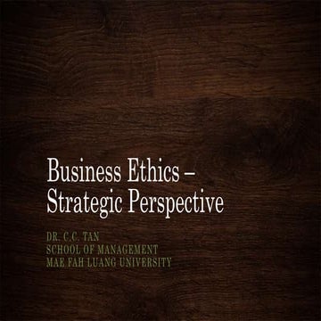 Business ethics (Strategic Dimension)