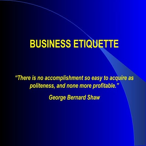 Business etiquette
