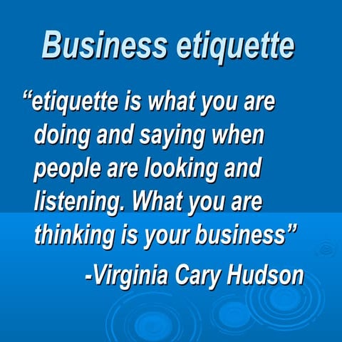 Business etiquette 1