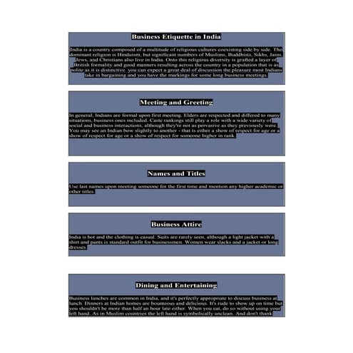 Business etiquette in india