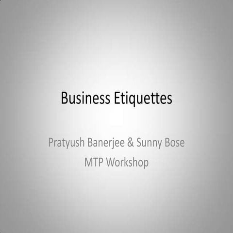 Business etiquette