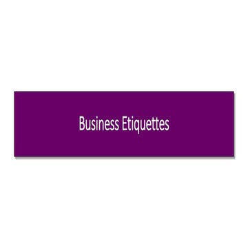 Business Etiquette