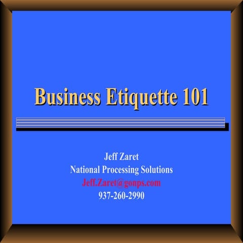 Business Etiquette 101
