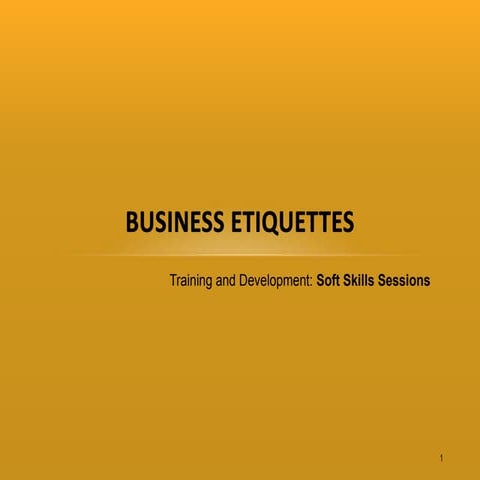 Business Ettiquettes - Training Presentation
