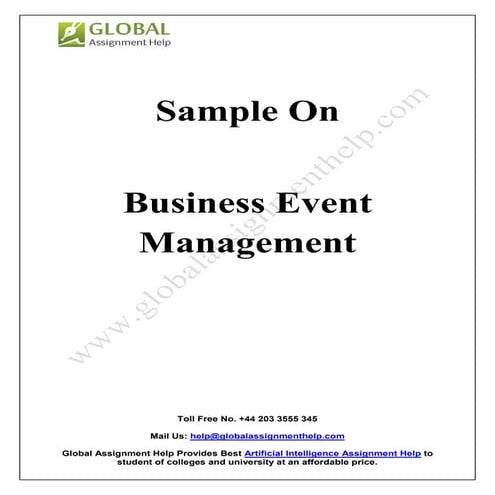 Sample Report on Business Event Management by Experts