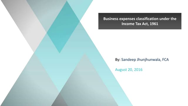 Business expenses classification un...