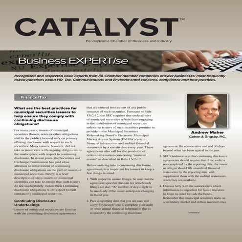 What are the best practices for municipal securities issuers to help ensure t...