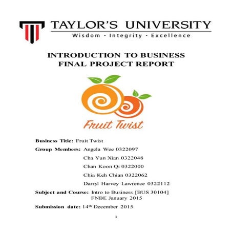 Intro to Business Final Project Report