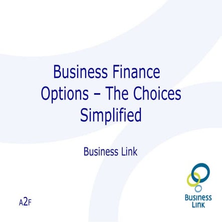 Business finance options seminar