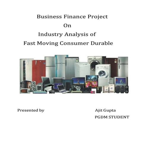 Business finance project on fmcd sector   copy