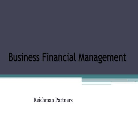 Business Financial Management - Reichman Partners