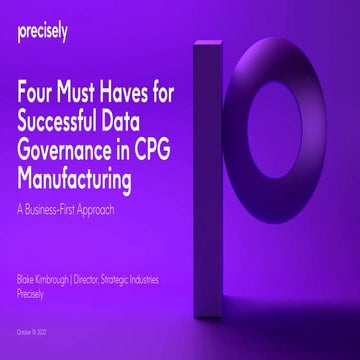 Four Must-Haves for Successful Data Governance in CPG Manufacturing