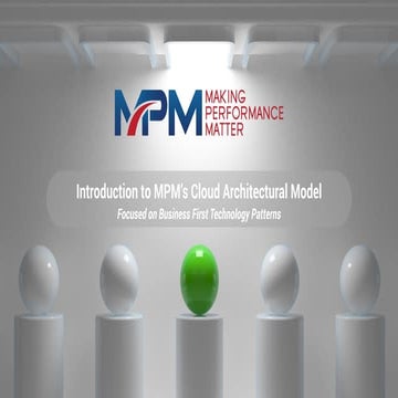 Business first cloud architecture model Making Performance Matter
