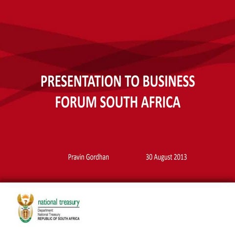 Presentation by Minister of Finance Republic of South Africa