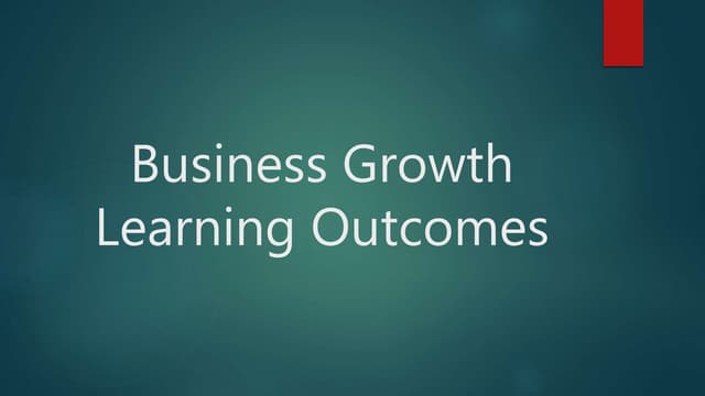 Business Growth Learning Outcomes Ppt Business Growth Learning Outcomes Ppt