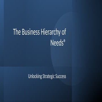 The Business Hierarchy of Needs® - Strategy Realized