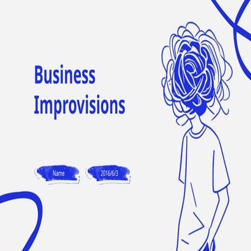 Business Improvement blue and white scribble art presentation