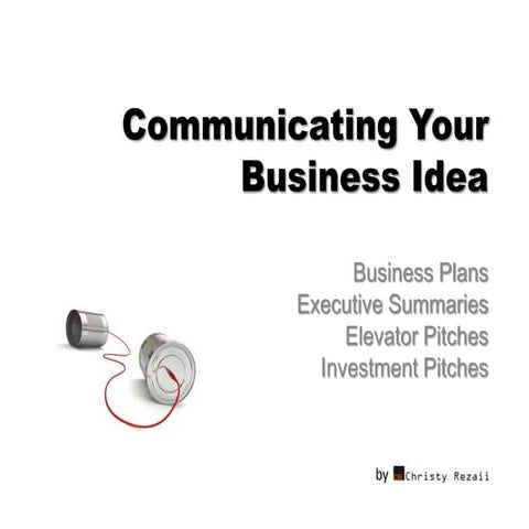 Communicating Your Business Idea