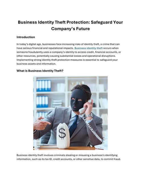Beautiful view of Business Identity Theft And Cybersecurity Services