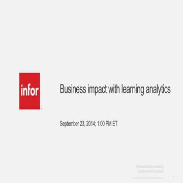 Business impact with learning analytics