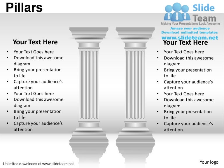 Business important pillars of strength power point slides ... a web site diagram 