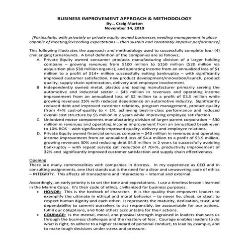 Business improvement approach & methodology   marton - 2019