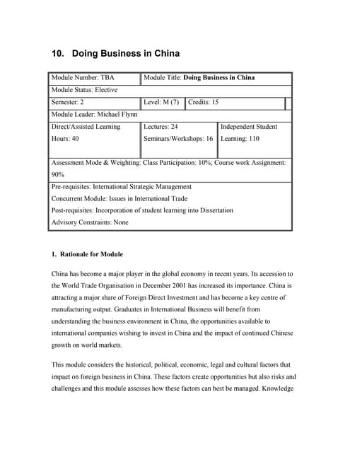 Business inchina
