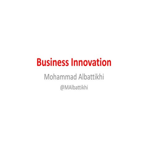 Business innovation