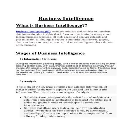 Business intelligence