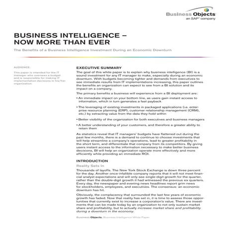 Business Intelligence Now More Than Ever