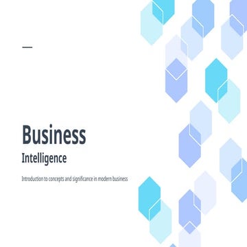 Business Intelligence presentation for students. | PPTX