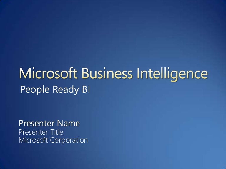 microsoft business intelligence vision and strategy