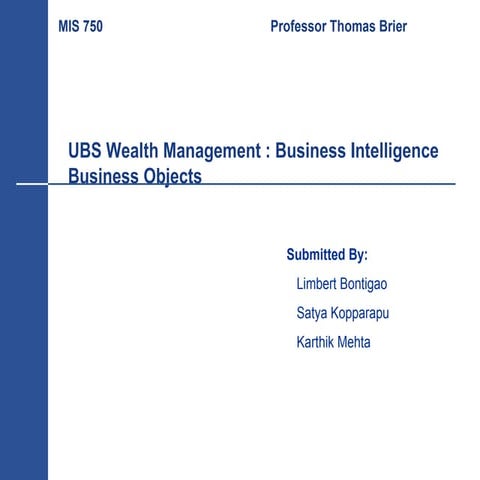 Business Intelligence In Financial Industry