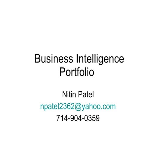 Nitin\'s Business Intelligence Portfolio