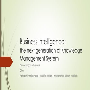 Business intelligence the next generation of knowledge  management (1)