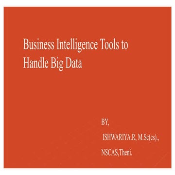 Business intelligence tools to handle big data