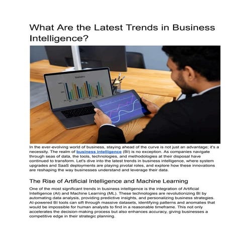 Business Intelligence Trends With System Upgrade & SaaS Deployment