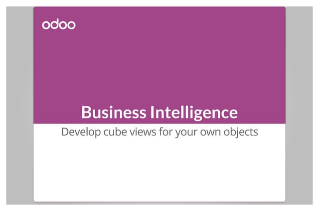 Business intelligence: Develop cube views for your own objects