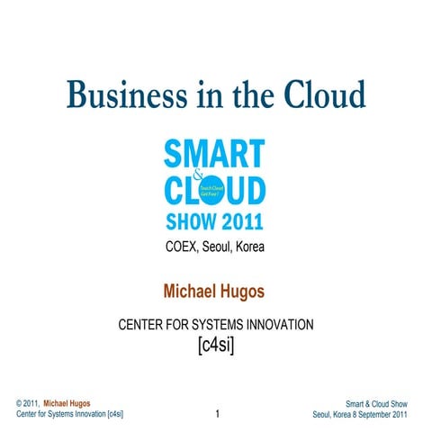 Business in the Cloud - Smart & Cloud Show, Seoul, Korea