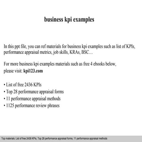 Business kpi examples