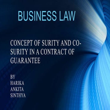 Business law Surety and Co surety