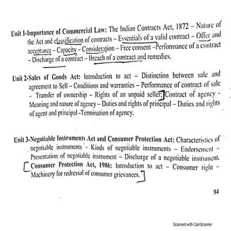 Business law ,sales of goods act, negotiable instruments act and consumer pro...